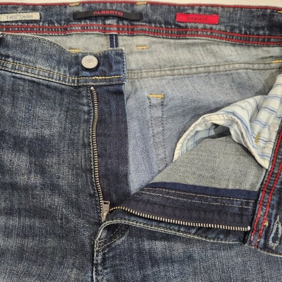 ALBERTO Jeans T400 Blue Stone Modern Fit Soft Wear Denim 34x36 Actual 34X31 - Picture 5 of 12